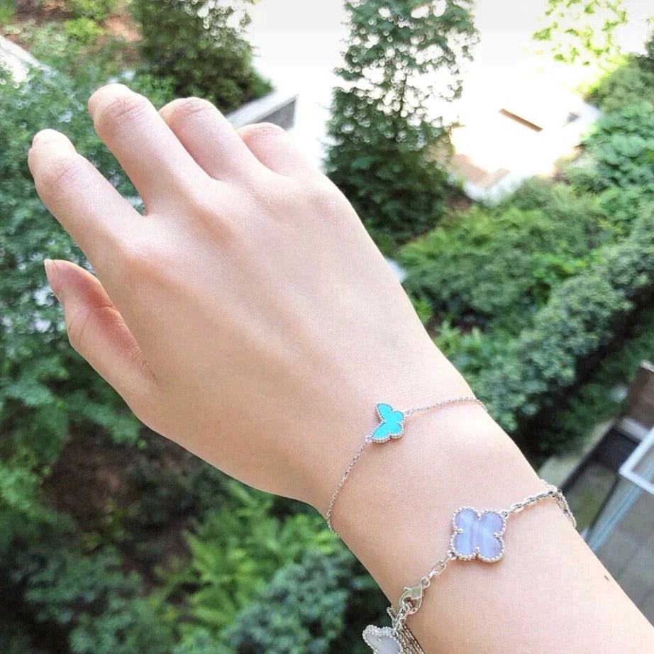 DIANA BUTTERFLY TURQUOISE BUTTERFLY BRACELET SILVER