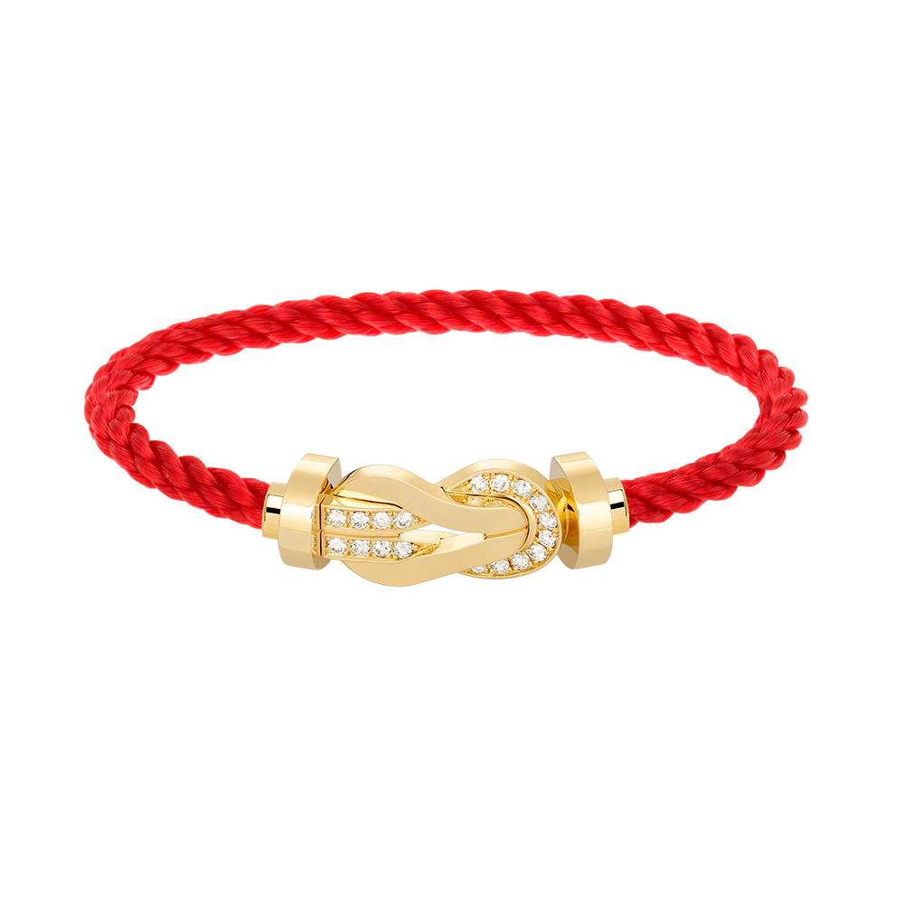 DIANA CHANCE LARGE 8 FIGURE BUCKLE HALF DIAMOND BRACELET GOLD