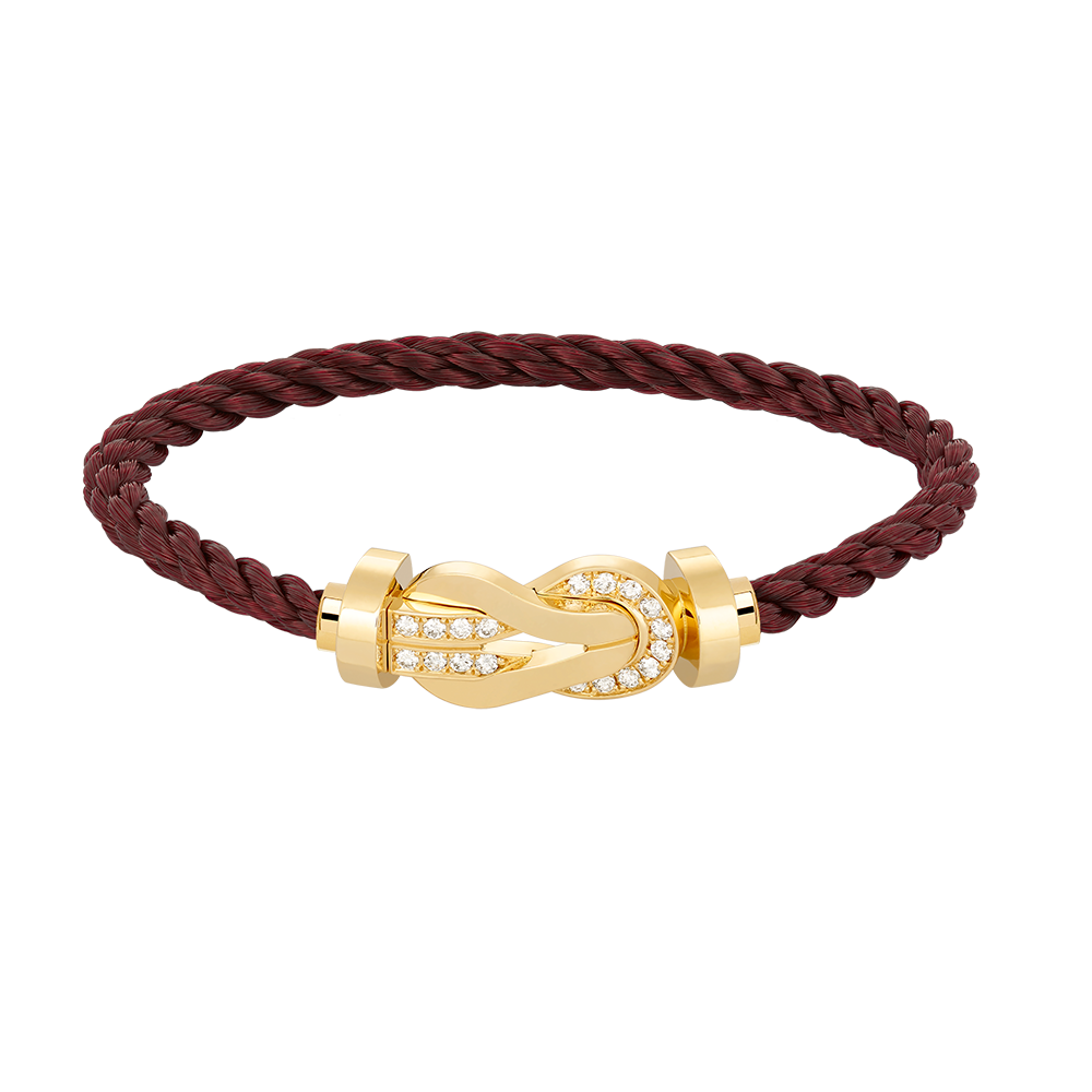 DIANA CHANCE LARGE 8 FIGURE BUCKLE HALF DIAMOND BRACELET GOLD