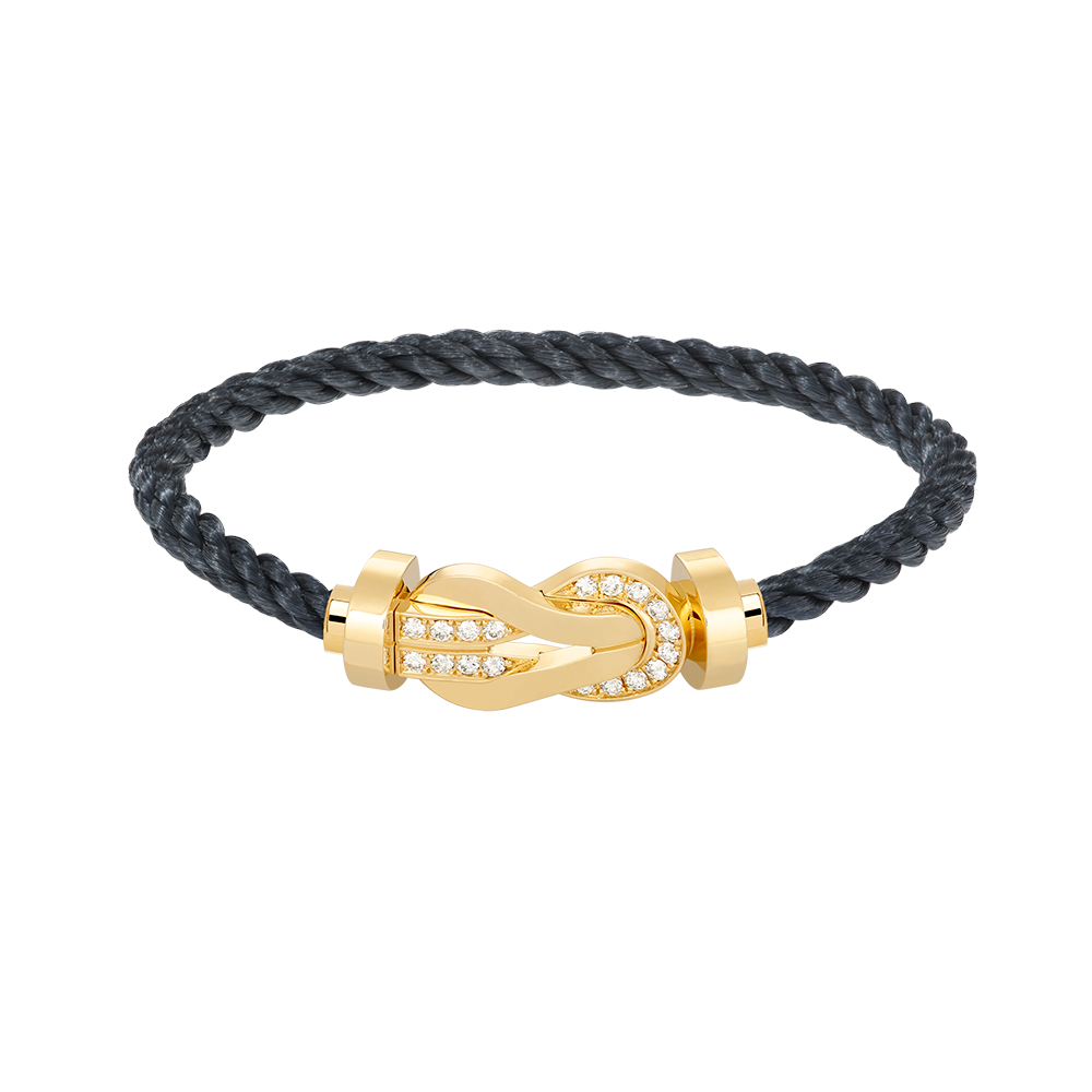 DIANA CHANCE LARGE 8 FIGURE BUCKLE HALF DIAMOND BRACELET GOLD