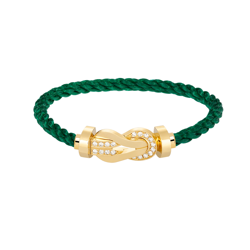 DIANA CHANCE LARGE 8 FIGURE BUCKLE HALF DIAMOND BRACELET GOLD