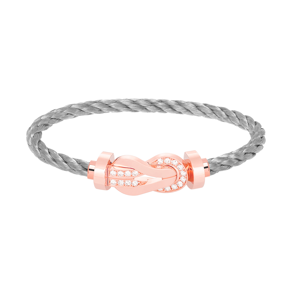DIANA CHANCE LARGE 8 FIGURE BUCKLE HALF DIAMOND BRACELET ROSE GOLD