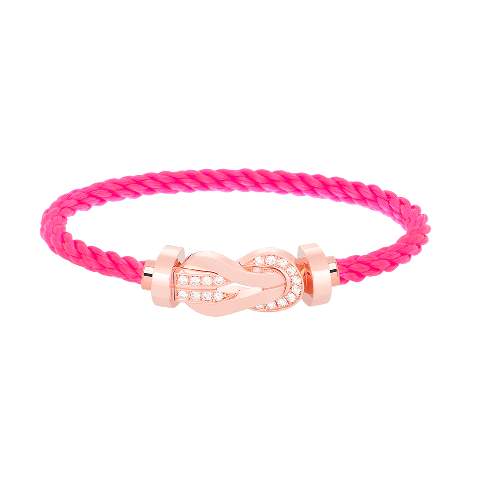 DIANA CHANCE LARGE 8 FIGURE BUCKLE HALF DIAMOND BRACELET ROSE GOLD