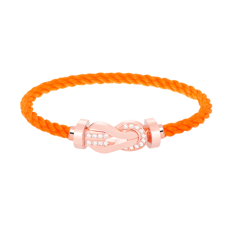 DIANA CHANCE LARGE 8 FIGURE BUCKLE HALF DIAMOND BRACELET ROSE GOLD