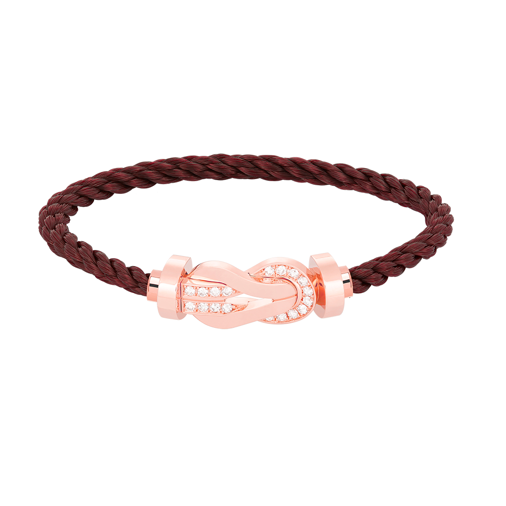 DIANA CHANCE LARGE 8 FIGURE BUCKLE HALF DIAMOND BRACELET ROSE GOLD