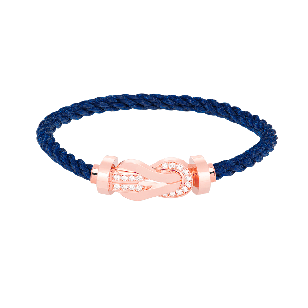 DIANA CHANCE LARGE 8 FIGURE BUCKLE HALF DIAMOND BRACELET ROSE GOLD