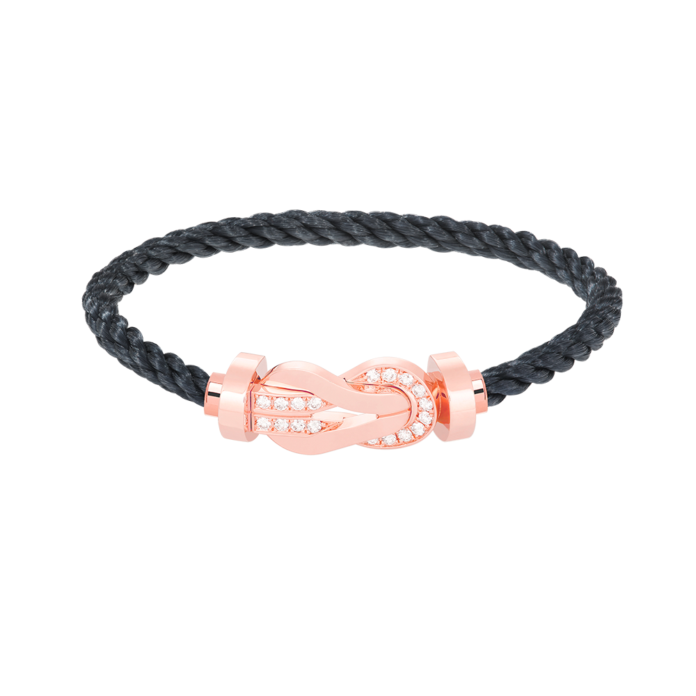 DIANA CHANCE LARGE 8 FIGURE BUCKLE HALF DIAMOND BRACELET ROSE GOLD