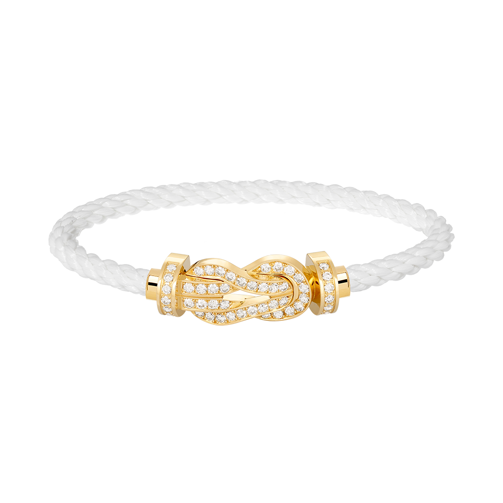 DIANA CHANCE LARGE 8 FIGURE BUCKLE FULLDIAMOND BRACELET GOLD