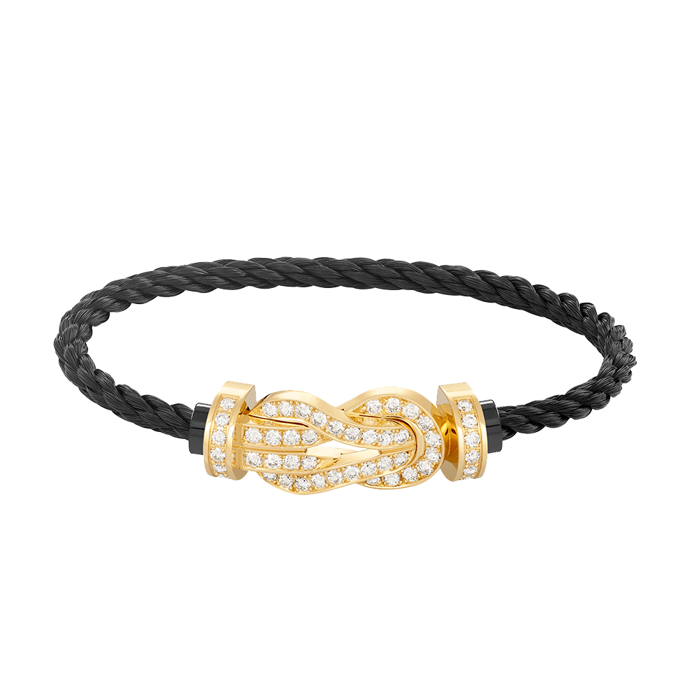 DIANA CHANCE LARGE 8 FIGURE BUCKLE FULLDIAMOND BRACELET GOLD