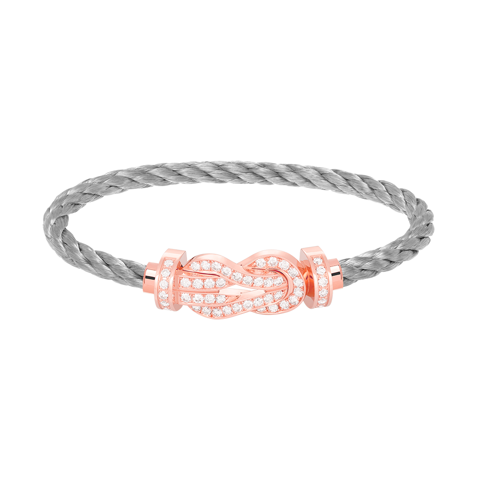 DIANA CHANCE LARGE 8 FIGURE BUCKLE FULL DIAMOND BRACELET ROSE GOLD
