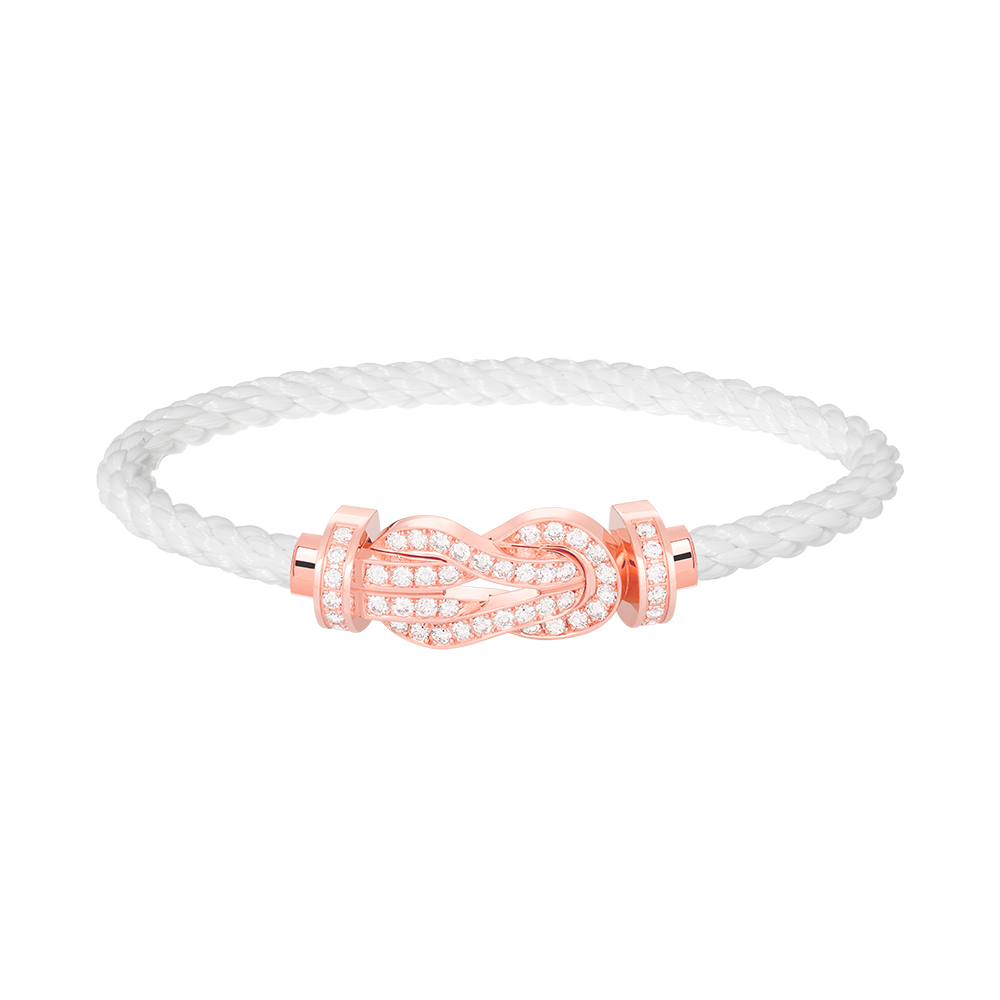 DIANA CHANCE LARGE 8 FIGURE BUCKLE FULL DIAMOND BRACELET ROSE GOLD