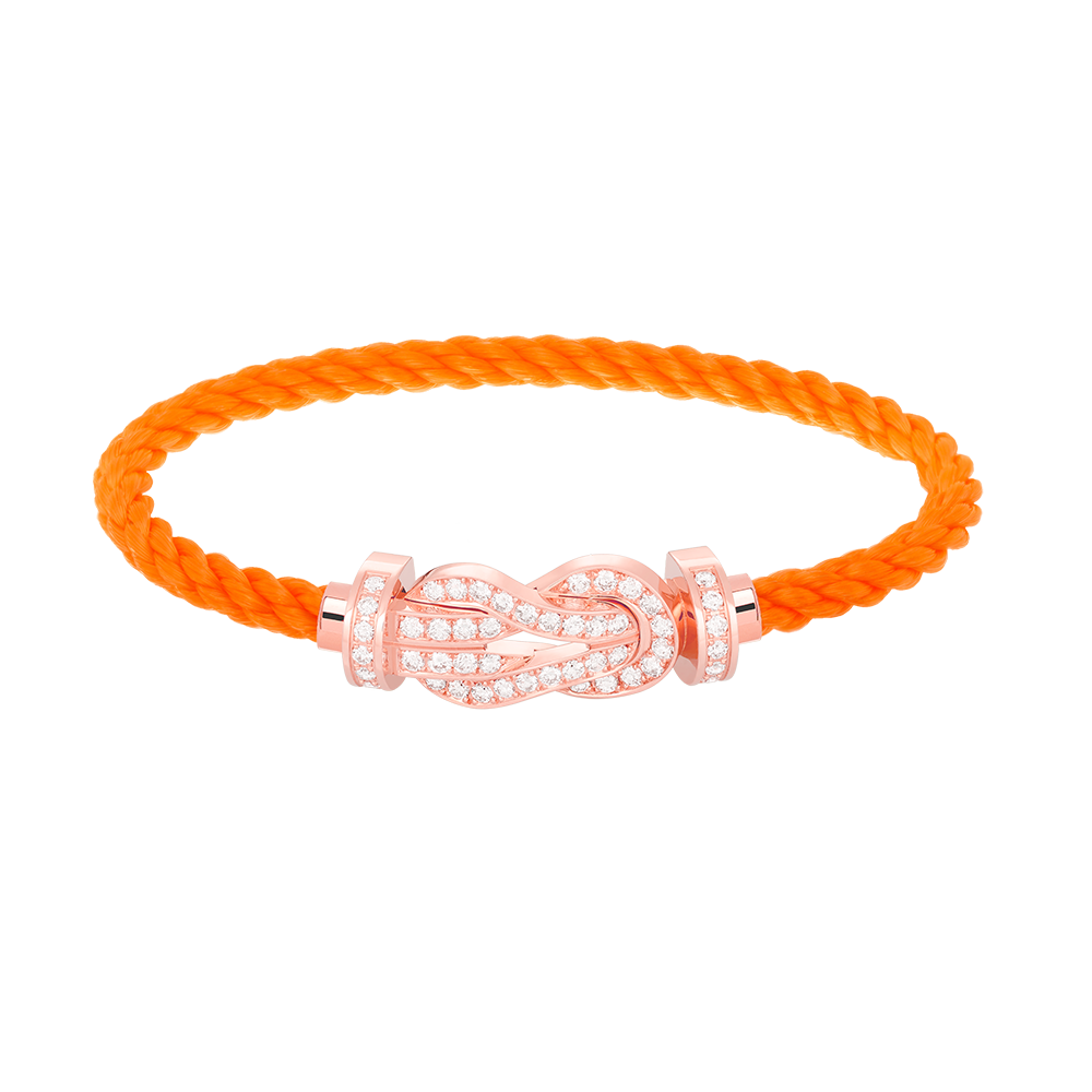DIANA CHANCE LARGE 8 FIGURE BUCKLE FULL DIAMOND BRACELET ROSE GOLD