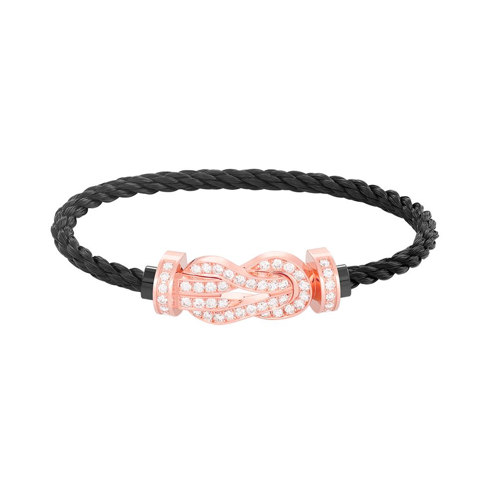 DIANA CHANCE LARGE 8 FIGURE BUCKLE FULL DIAMOND BRACELET ROSE GOLD