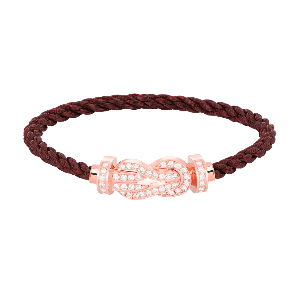 DIANA CHANCE LARGE 8 FIGURE BUCKLE FULL DIAMOND BRACELET ROSE GOLD