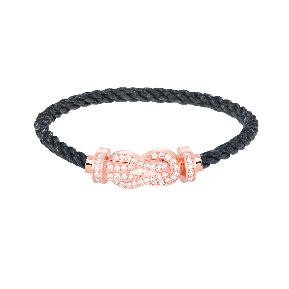 DIANA CHANCE LARGE 8 FIGURE BUCKLE FULL DIAMOND BRACELET ROSE GOLD