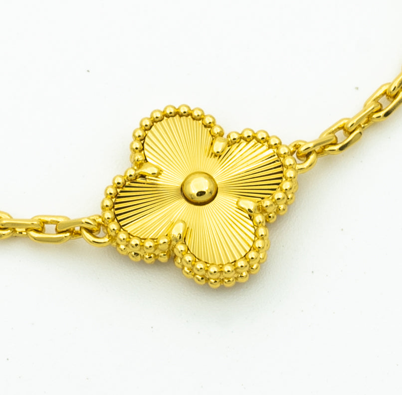 DIANA CLOVER BRACELET 5 MOTIFS GOLD DIAMOND
