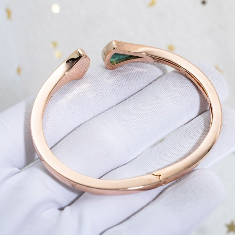 DIANA DREAM BRACELET OPEN MALACHITE PINK GOLD