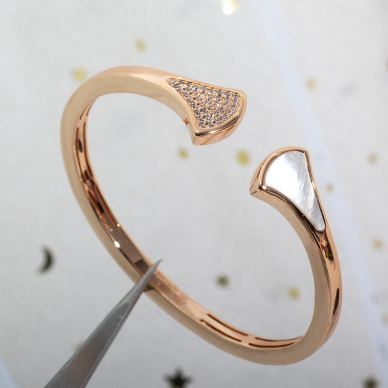 DIANA DREAM BRACELET OPEN PINK GOLD MOP DIAMOND