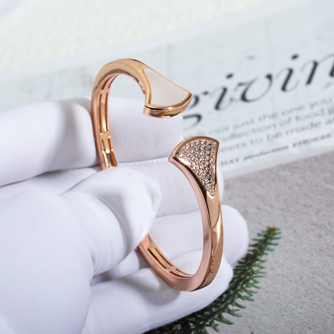 DIANA DREAM BRACELET OPEN PINK GOLD MOP DIAMOND