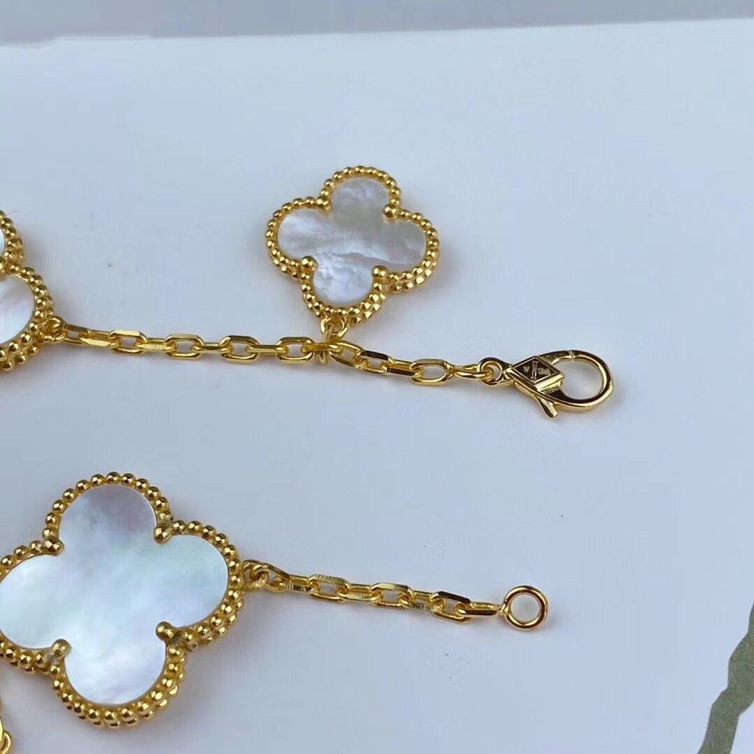 DIANA MAGIC CLOVER MOP GOLD BRACELET 5 MOTIFS