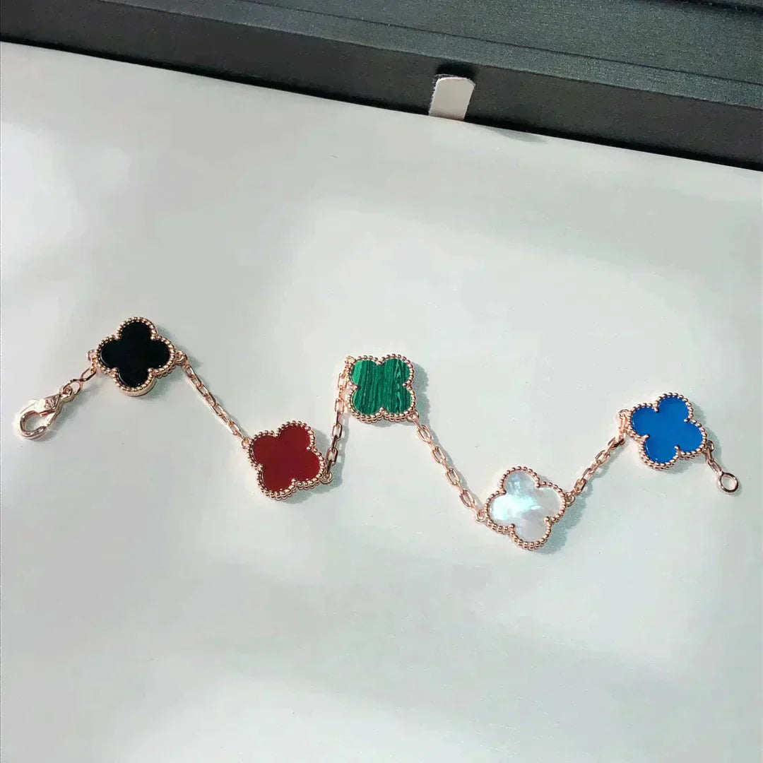 DIANA CLOVER 5 MOTIFS MULTICOLOR BRACELET