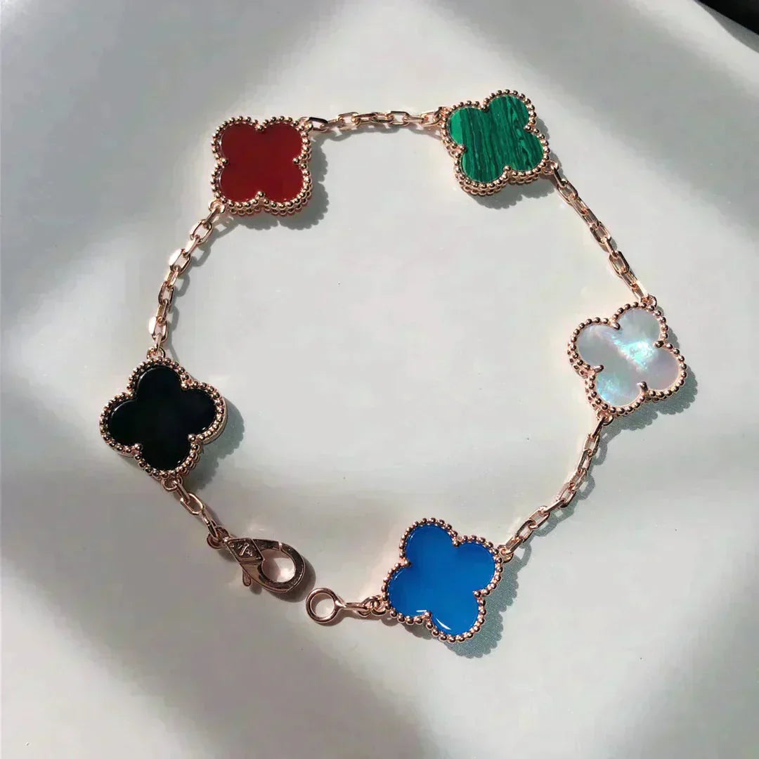 DIANA CLOVER 5 MOTIFS MULTICOLOR BRACELET