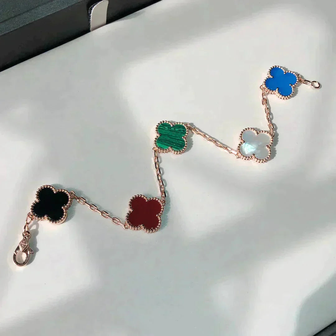 DIANA CLOVER 5 MOTIFS MULTICOLOR BRACELET