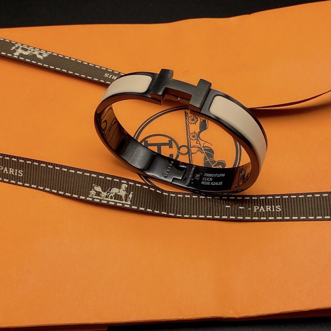 DIANA H BRACELET 12MM BLACK BEIGE CERAMIC