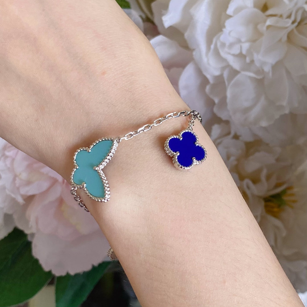 DIANA LUCKY SPRING SILVER BRACELET 4 MOTIF