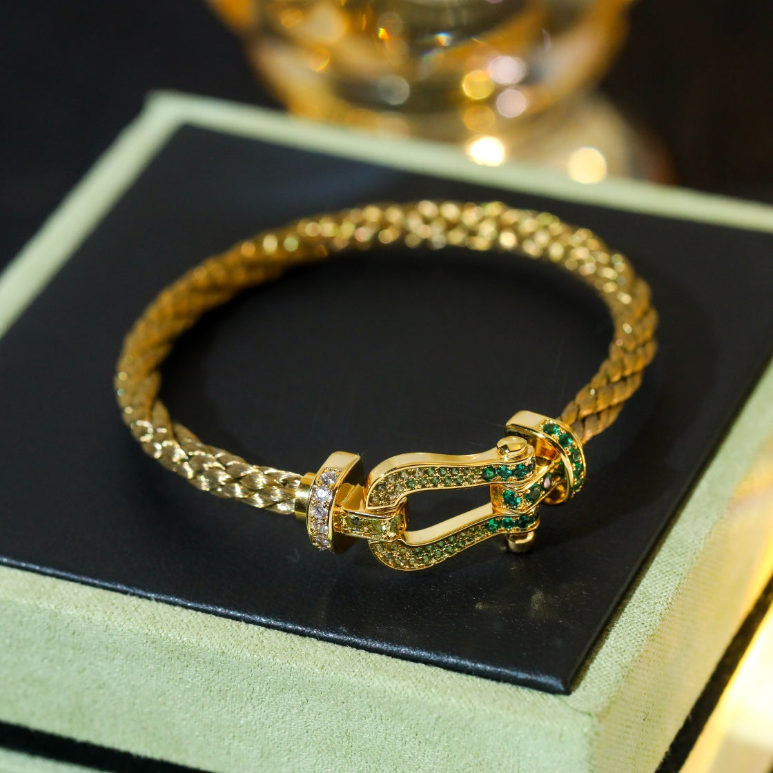 DIANA FORCE 10 GOLD GREEN DIAMOND PAVED