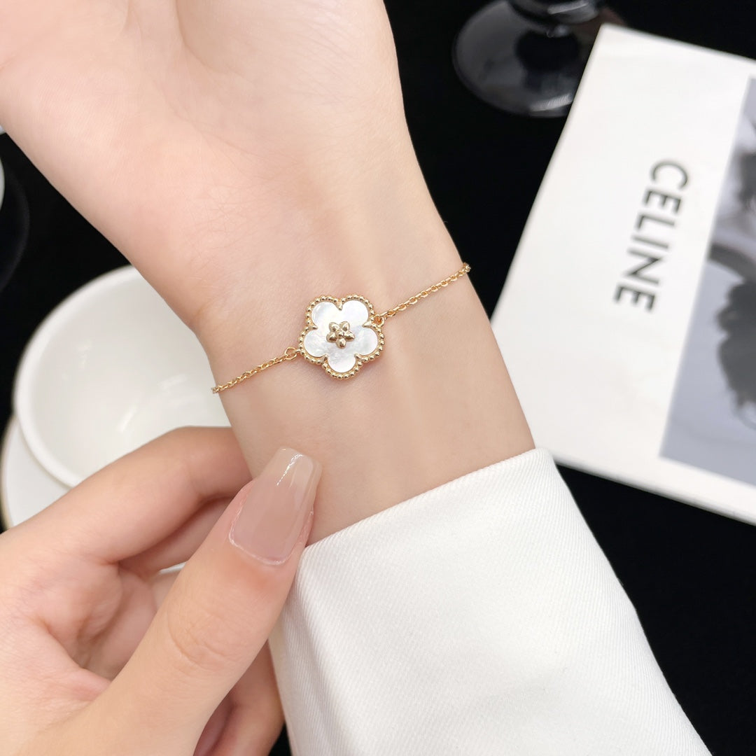 DIANA LUCKY SPRING ROSE GOLD MOP BRACELET