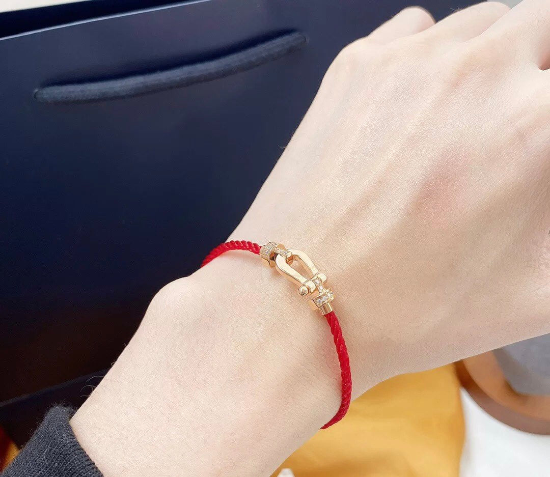 DIANA FORCE 10 HALF DIAMOND PINK GOLD RED CORDERI LARGE AND MEDIUM MODEL