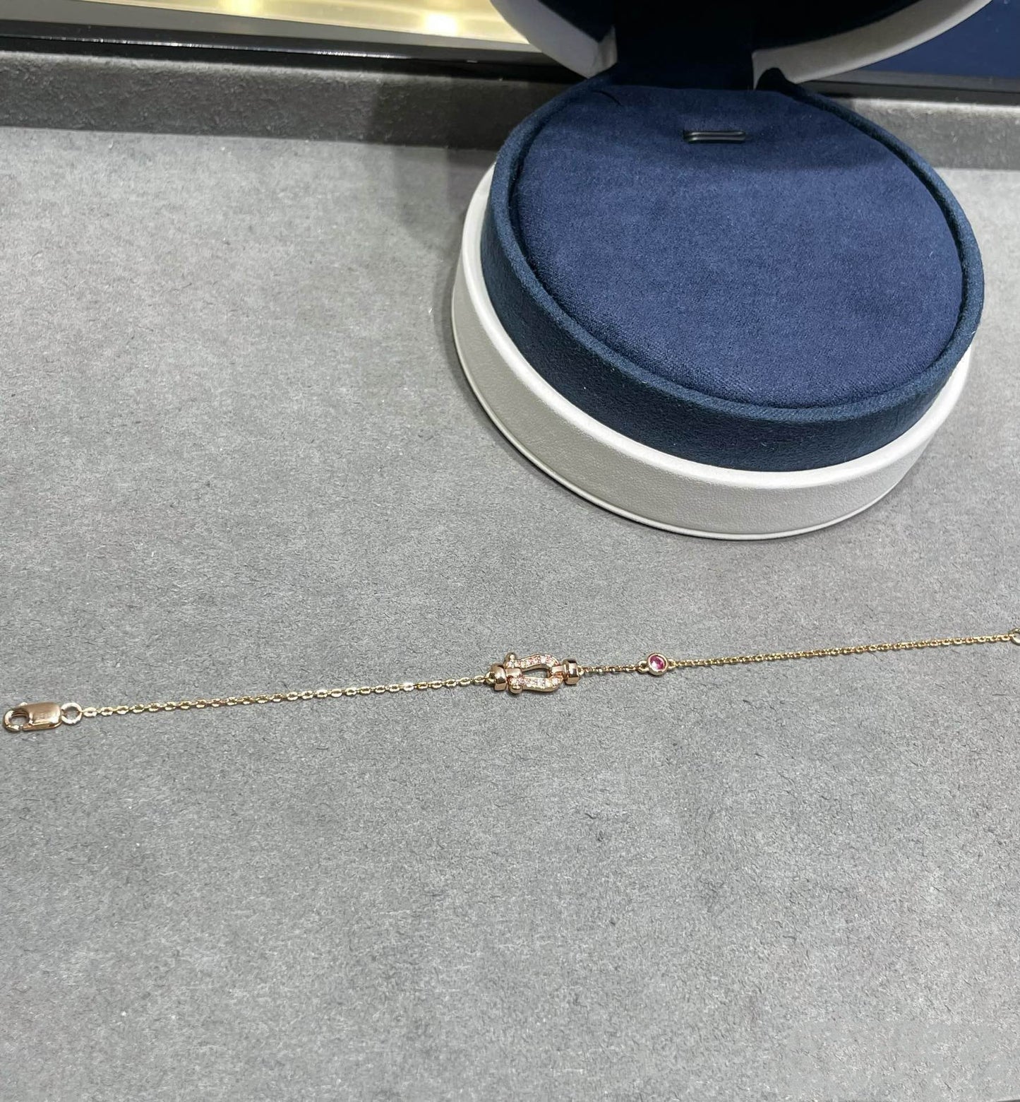 DIANA FORCE 10 DIAMOND CHAIN LINK PINK GOLD BRACELET