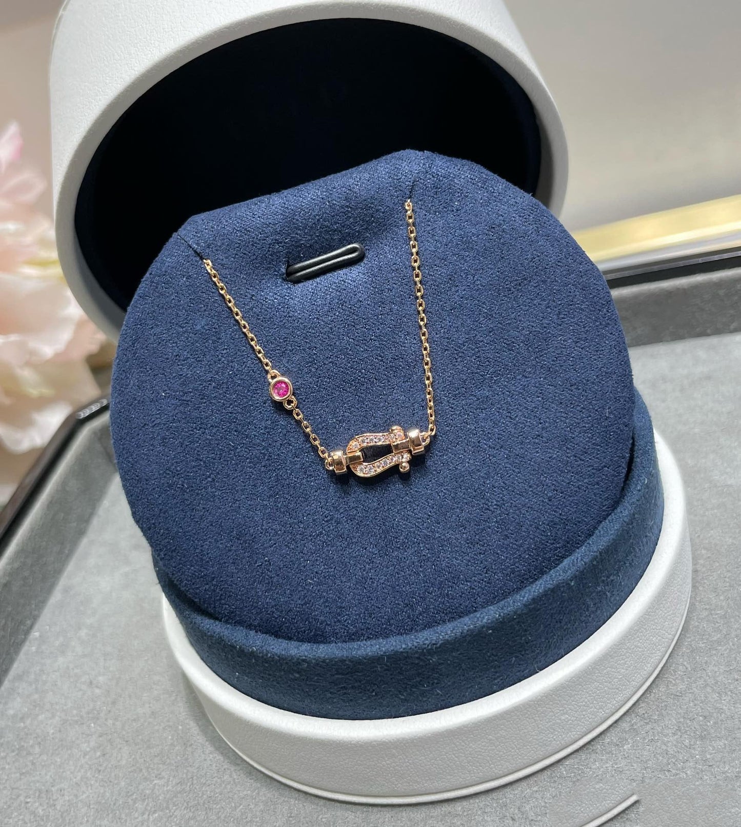 DIANA FORCE 10 DIAMOND CHAIN LINK PINK GOLD BRACELET