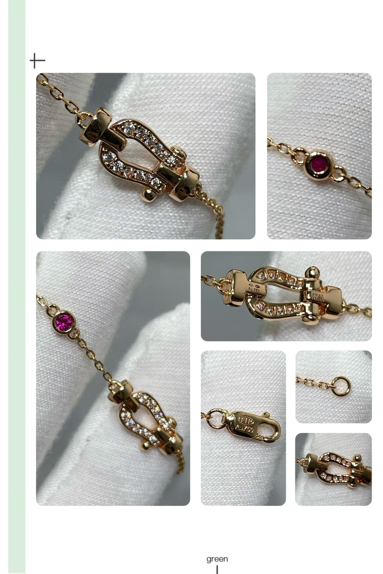 DIANA FORCE 10 DIAMOND CHAIN LINK PINK GOLD BRACELET