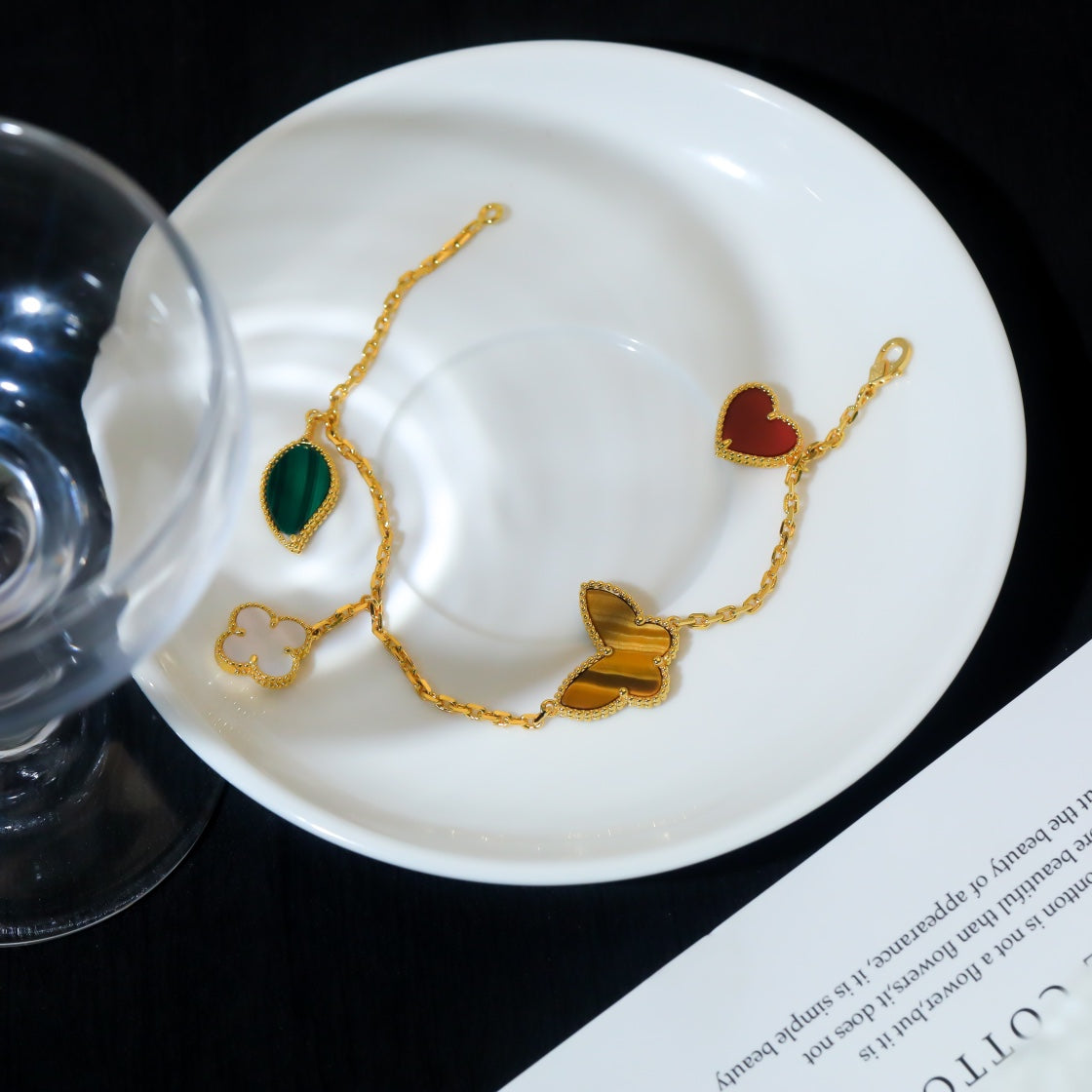 DIANA LUCKY SPRING 5 MOTIF GOLD BRACELET