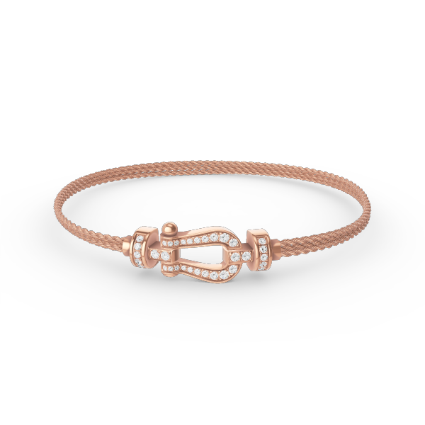DIANA FORCE SMALL HORSESHOE DIAMOND CHAIN ROPE BRACELET