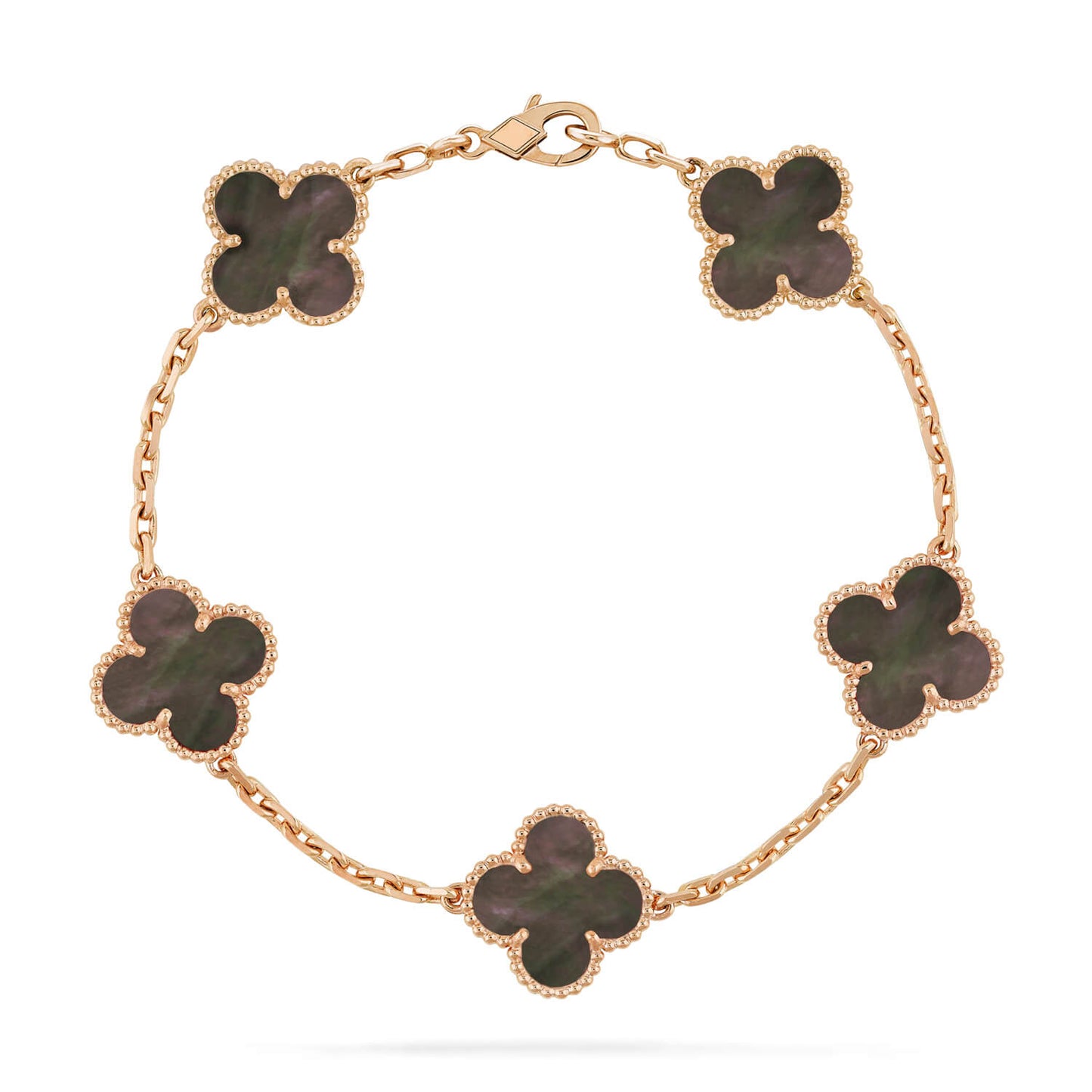 DIANA CLOVER 5 MOTIF GRAY MOP BRACELET