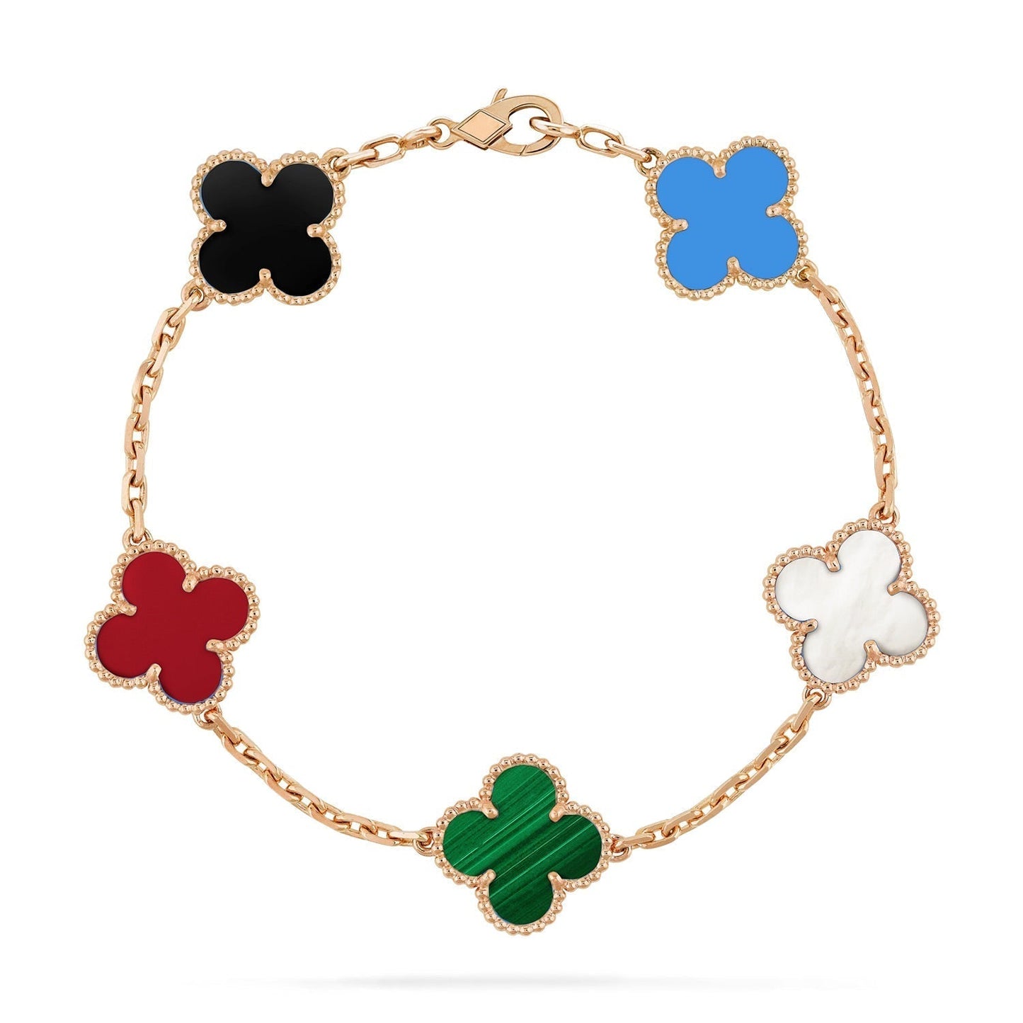 DIANA CLOVER 5 MOTIFS MULTICOLOR BRACELET