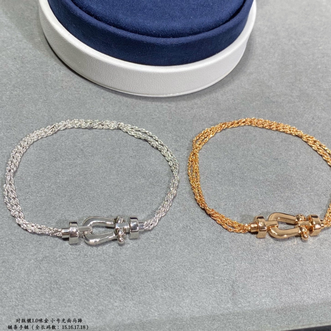 DIANA FORCE SMALL HORSESHOE DIAMOND CHAIN ROPE BRACELET
