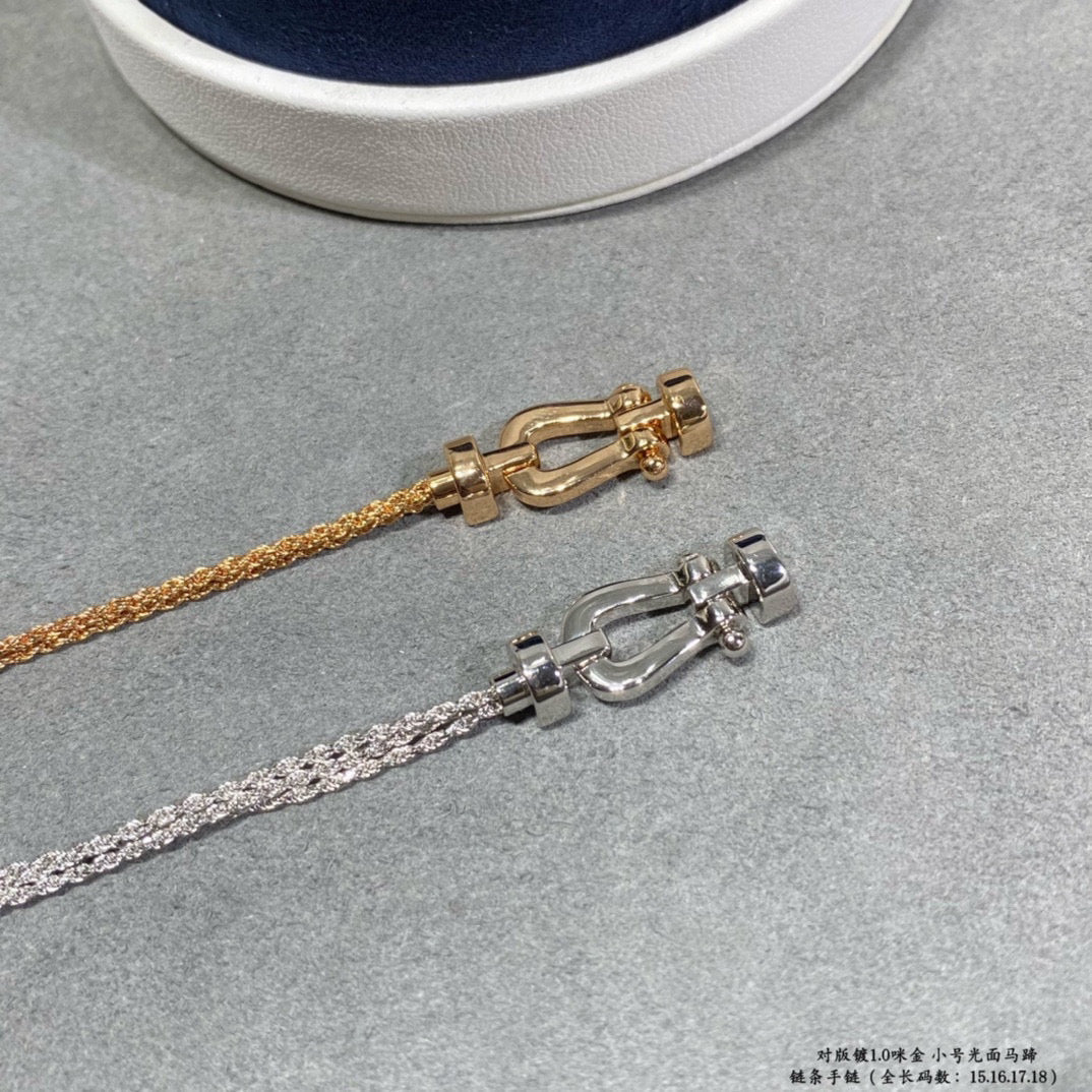 DIANA FORCE SMALL HORSESHOE DIAMOND CHAIN ROPE BRACELET