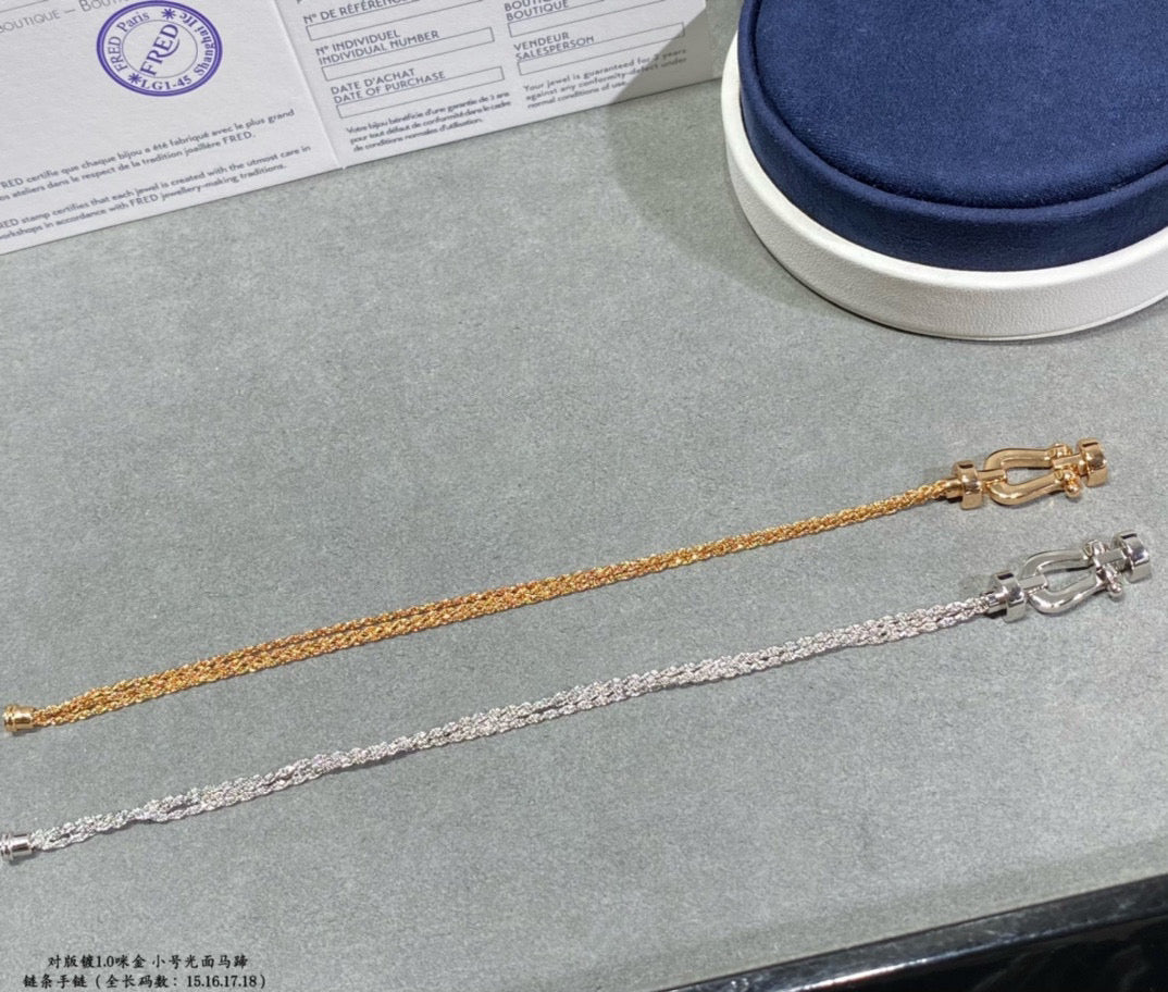 DIANA FORCE SMALL HORSESHOE DIAMOND CHAIN ROPE BRACELET