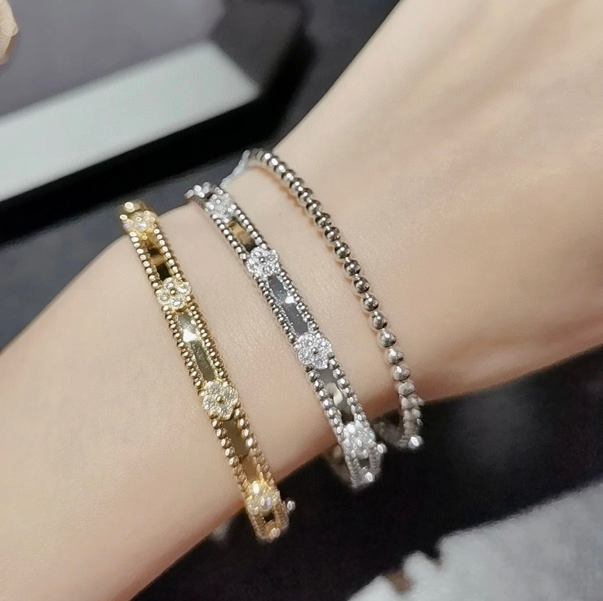 DIANA CLOVER BRACELET 4MM DIAMONDS