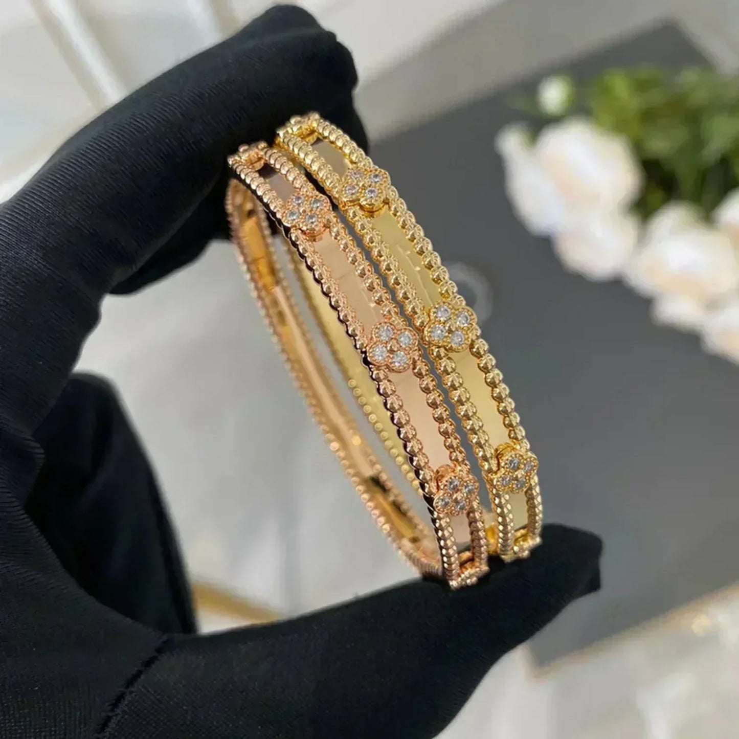 DIANA CLOVER BRACELET 4MM DIAMONDS