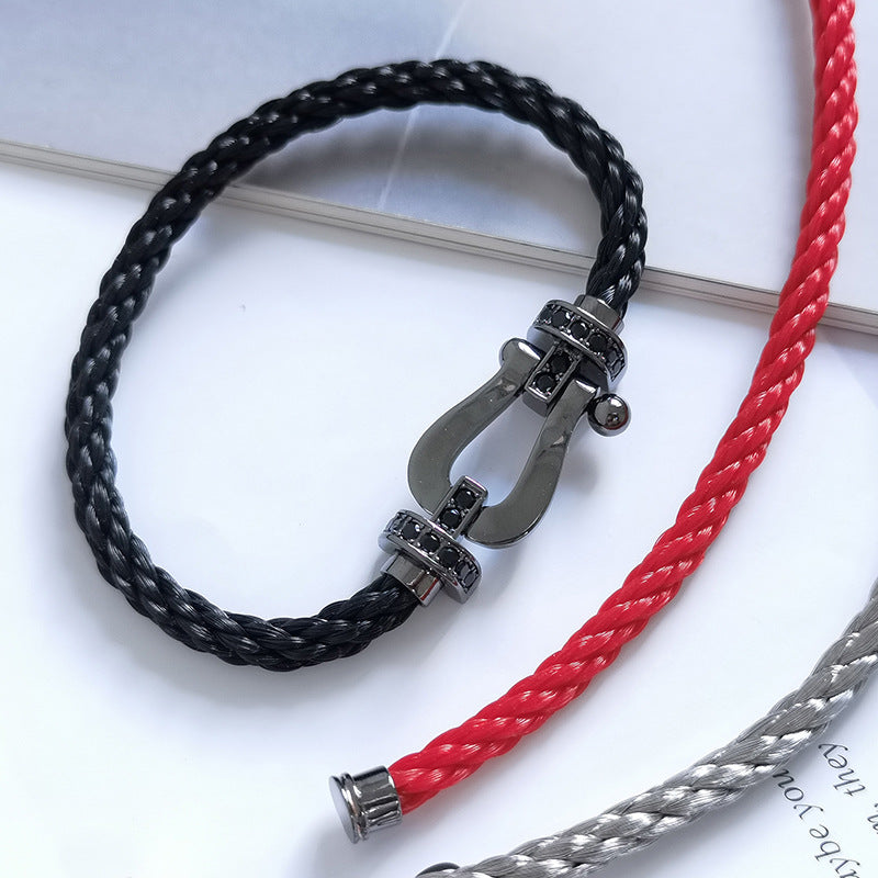 DIANA FORCE LARGE SERIES HORSESHOE BLACK SAMURAI BRACELET