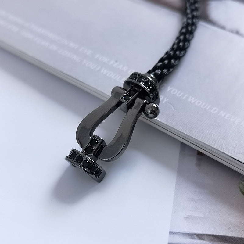 DIANA FORCE LARGE SERIES HORSESHOE BLACK SAMURAI BRACELET