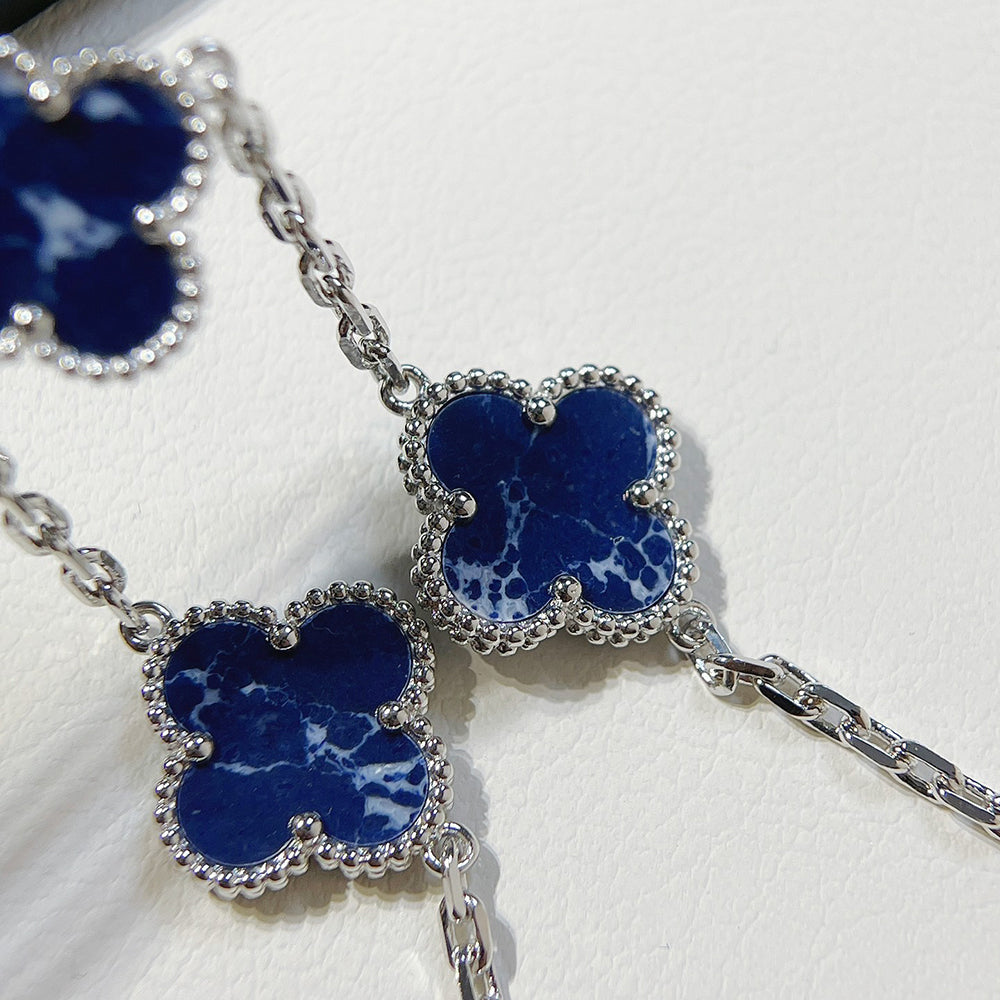 DIANA CLOVER 5 MOTIF PIETERSITE SILVER BRACELET