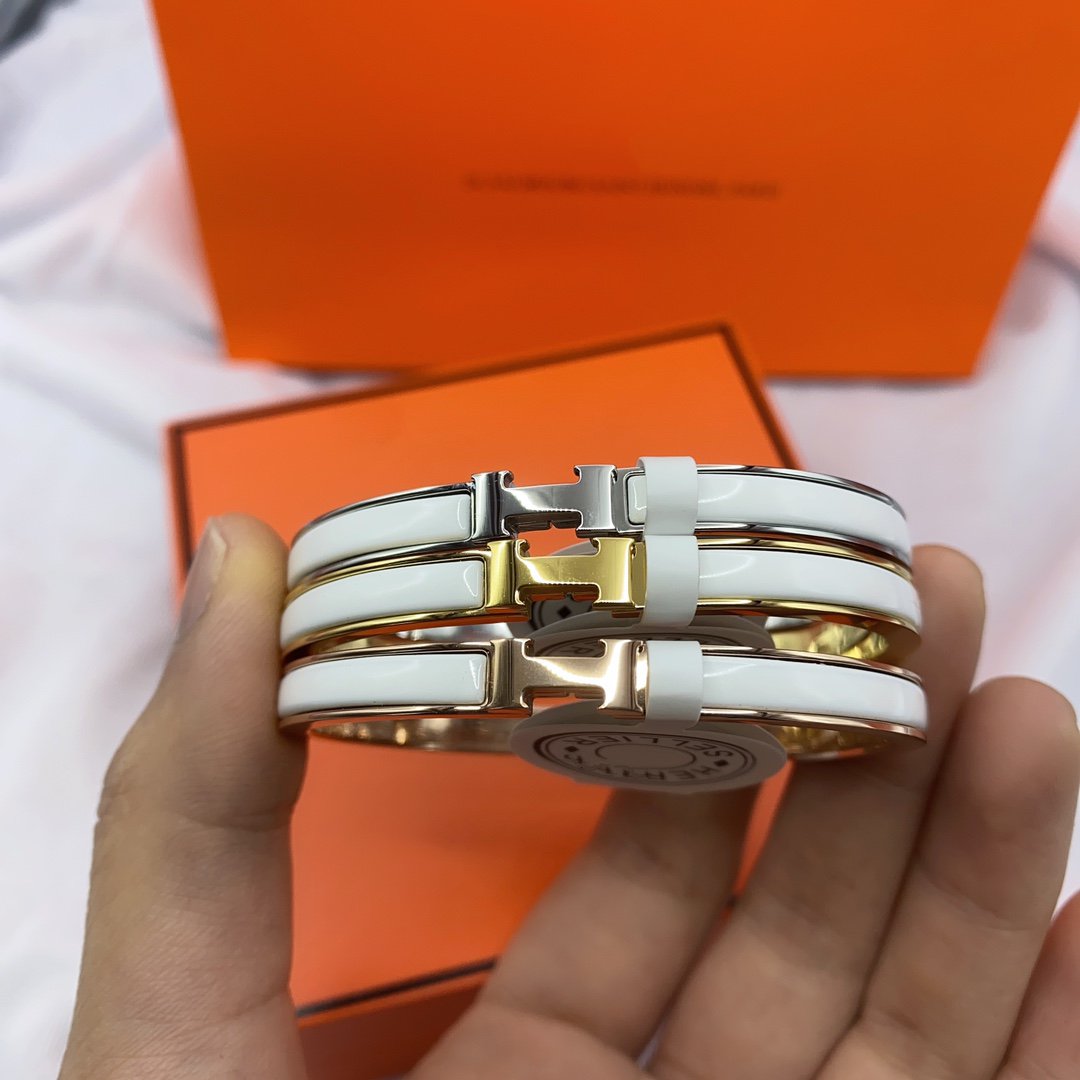 DIANA CLASSIC HM CLIC WHITE 8MM ENAMEL BRACELET