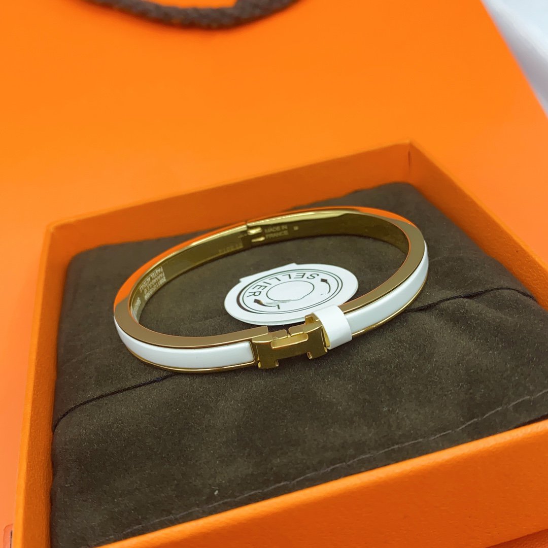 DIANA CLASSIC HM CLIC WHITE 8MM ENAMEL BRACELET