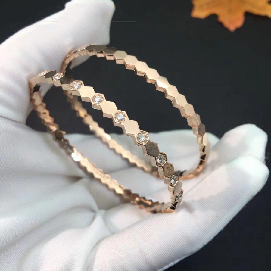 DIANA BEE LOVE PINK GOLD DIAMOND BRACELET